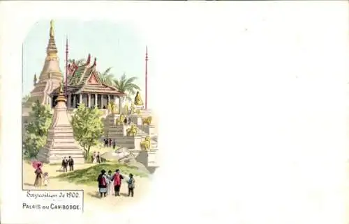 Litho Paris, Exposition Universelle de 1900, Palais du Cambodge
