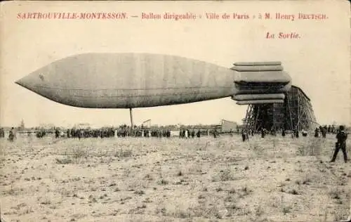 Ak Sartrouville Montesson, Zeppelin, Luftschiffballon