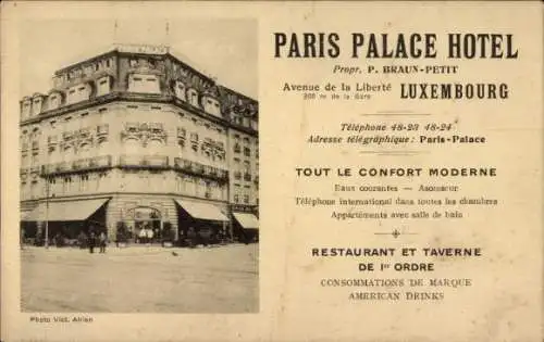 Ak Luxembourg, Paris Palace Hotel