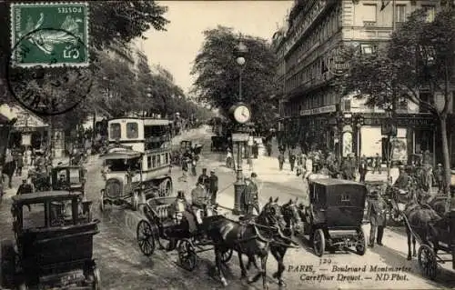 Ak Paris IX, Boulevard Montmartre, Carrefour Drouot