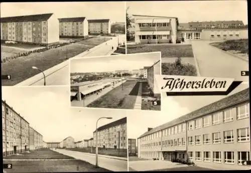 Ak Aschersleben im Salzlandkreis, Kinderkrippe Nord, 7. Oberschule, Kosmonautenviertel