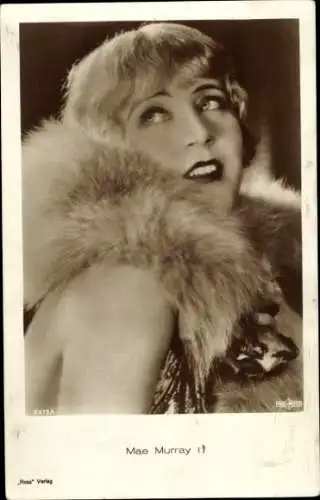 Ak Schauspielerin Mae Murray, Portrait