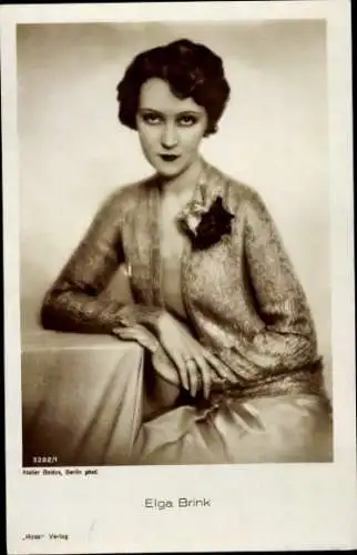 Ak Schauspielerin Elga Brink, Portrait