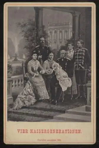 Cabinet Foto Kaiser Wilhelm I. und Kaiserin Augusta mit ihrer Familie