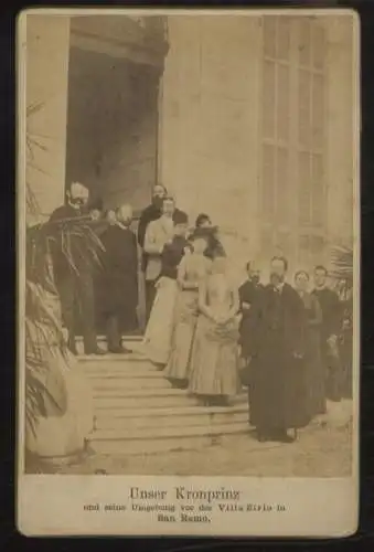 Cabinet Foto Prinz Friedrich Wilhelm III. v. Preußen u.a. mit Prinzessin Viktoria in San Remo
