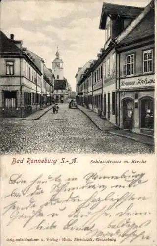 Ak Ronneburg in Thüringen, Schlossstraße, Kirche
