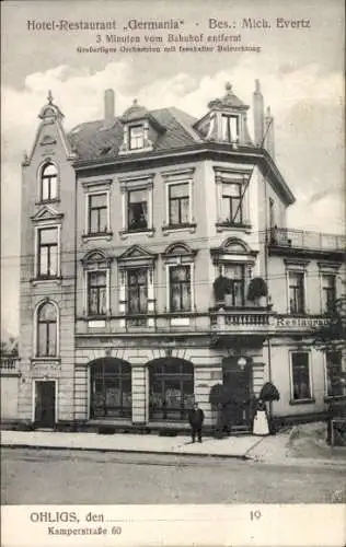 Ak Ohligs Solingen Bergisches Land, Hotel-Restaurant Germania, Kamperstraße 60