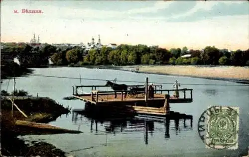 Ak Ukraine, Fähre über den Fluss Worskla