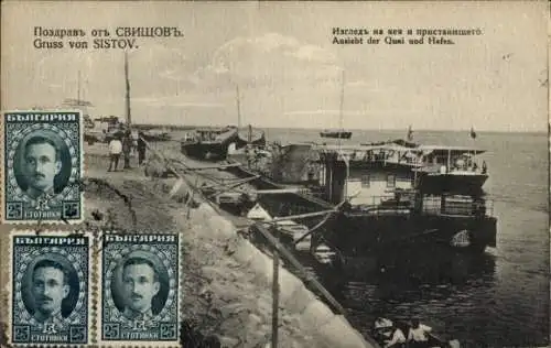 Ak Sistov Bulgarien, Hafenpartie, Anlegestelle