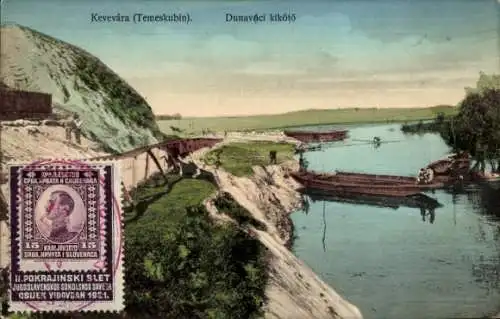 Ak Kovin Kevevara Serbien, Temeskubin, Dunavaci kikötö