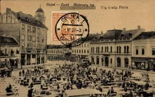 Ak Osijek Essegg Kroatien, Marktplatz