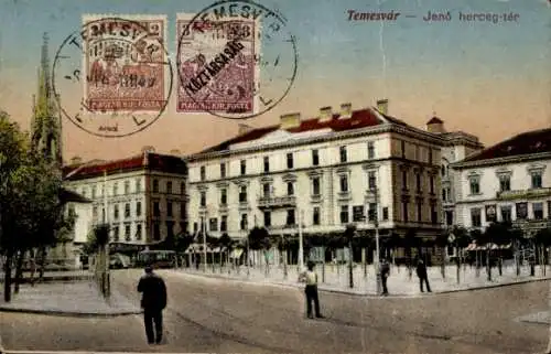Ak Timișoara Temesvár Temeswar Rumänien, Straßenpartie