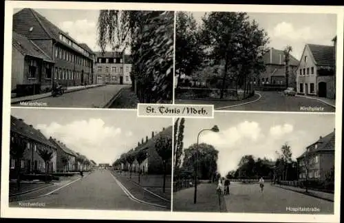 Ak Sankt Tönis Tönisvorst am Niederrhein, Kirchplatz, Hospitalstraße, Kirchenfeld, Marienheim