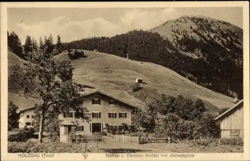 Ak Holzgau in Tirol, Kaffee und Pension Knittel, Jöchelspitze