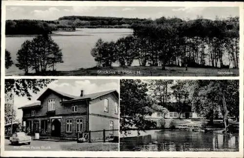 Ak Plön am See Holstein, Stocksee, Kaufhaus Paula Blunk, Stockseehof, Herrenhaus