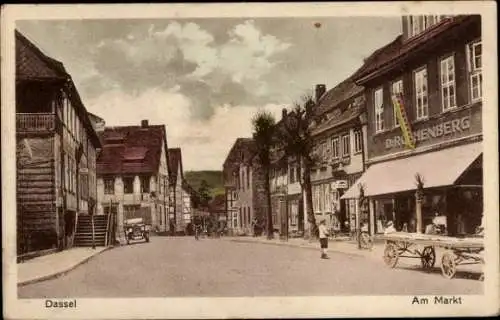 Ak Dassel in Niedersachsen, Markt, Geschäftshaus Dr. Rothenberg, Hotel Ratskeller