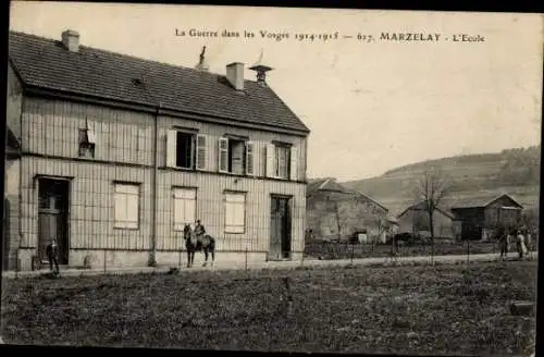 Ak Marzelay Saint-Dié-des-Vosges, Schule, Krieg 1914-1915