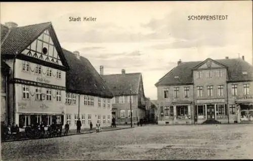 Ak Schöppenstedt in Niedersachsen, Stadt Keller, Geschäft von Gebrüder Schäfer