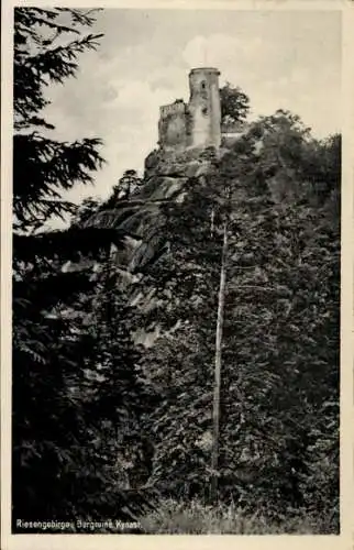 Ak Sobieszów Hermsdorf Kynast  Jelenia Góra Hirschberg im Riesengebirge, Burg Kynast, Ruine