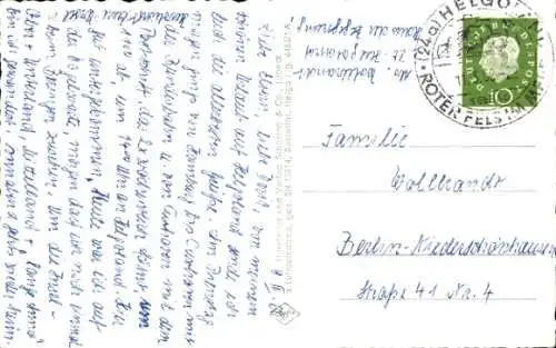 Ak Nordseeinsel Helgoland, Totalansicht, Gedicht