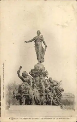 Ak Paris XI., Place de la Nation Der Triumph der Republik