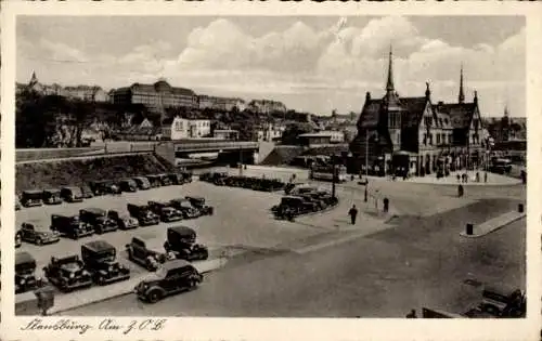 Ak Flensburg in Schleswig Holstein, Am ZOB, Teilansicht