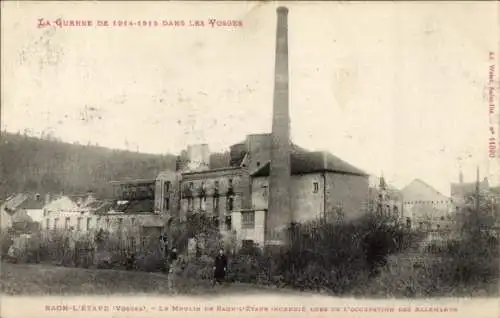 Ak Raon l'Étape Lothringen Vosges, Le Moulin Brand während der deutschen Besatzung