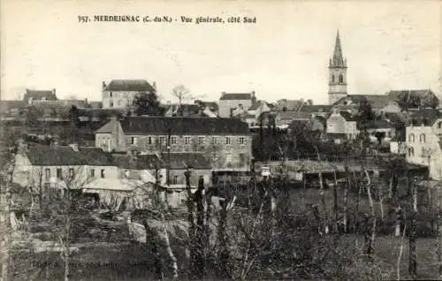 Ak Merdrignac Côtes-d'Armor, Gesamtansicht, Südküste