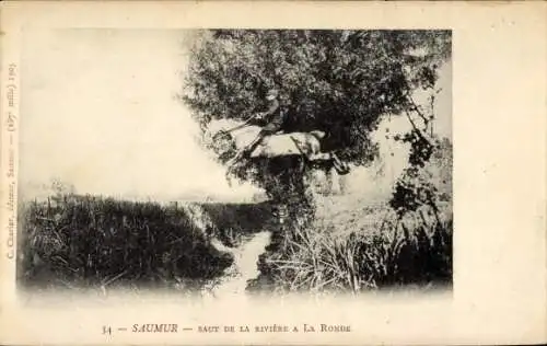 Ak Saumur Maine et Loire, Saut de la Riviere a la Ronde