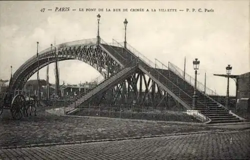 Ak Paris XIX La Villette, Die Rue de Crimee-Brücke