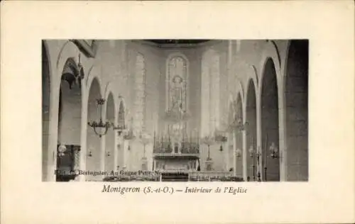 Passepartout Ak Montgeron Essonne, Innenraum der Kirche