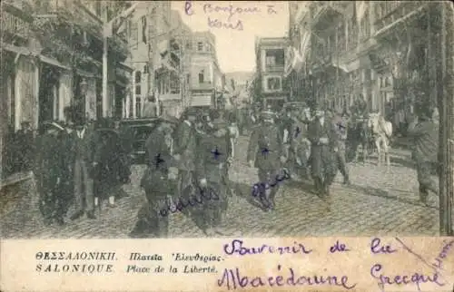 Ak Saloniki Thessaloniki Griechenland, Place de la Liberte