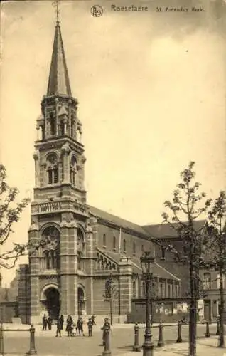 Ak Roeselare Roeselaere Rousselare Roeselare Westflandern, St. Amandus Kirche