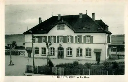 Ak Dannemarie Dammerkirch Elsass Haut Rhin, Bahnhof