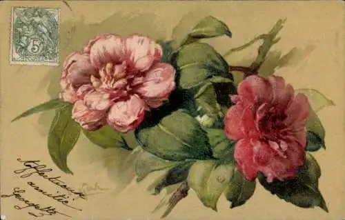 Präge Künstler Ak Klein, Catharina, blühende Zweige, Blüten