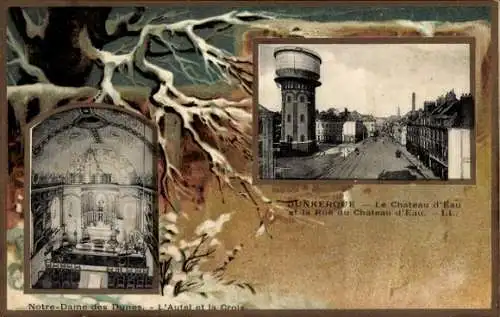 Ak Dunkerque Dünkirchen Nord, Chateau d'Eau, Rue du Chateau d'Eau, Notre-Dame des Dunes, Inneres