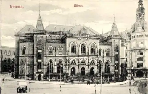 Ak Hansestadt Bremen, Börsengebäude, Seitenansicht