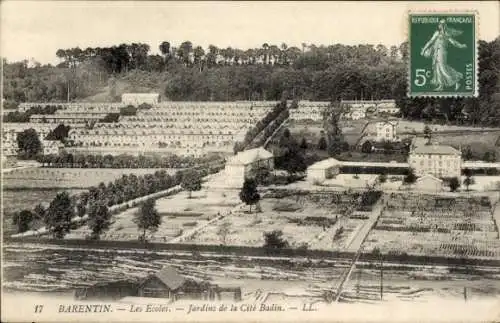 Ak Barentin Seine-Maritime, Schulen, Gärten der Cité Badin