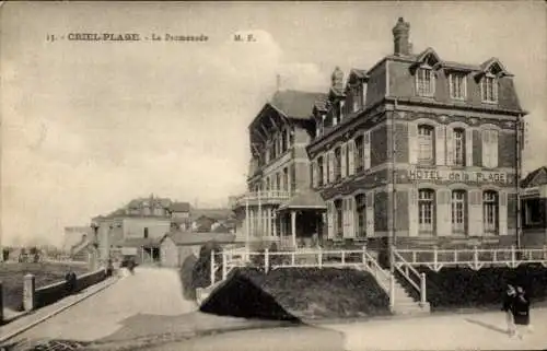 Ak Criel-sur-Mer Seine Maritime, La Promenade, Hotel de la Plage