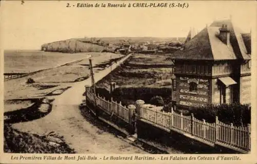 Ak Criel-sur-Mer Seine Maritime, Villas de Mont Joli Bois, Boulevard Maritime