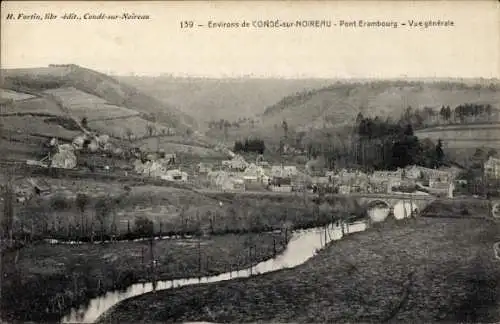 Ak Condé sur Noireau Calvados, Pont Erambourg, Gesamtansicht