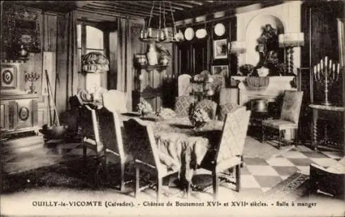 Ak Ouilly le Vicomte Calvados, Chateau de Boutemont, Esszimmer