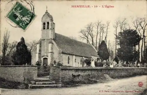 Ak Merville Calvados, Kirche