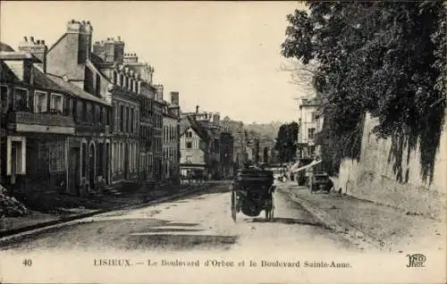 Ak Lisieux Calvados, Le Boulevard d’Orbec, Le Boulevard Sainte Anne