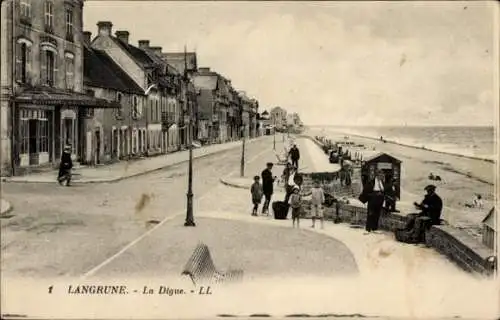 Ak Langrune sur Mer Calvados, Digue