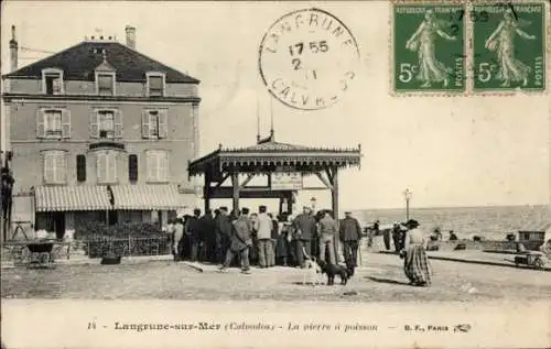 Ak Langrune sur Mer Calvados, Der Fischstein