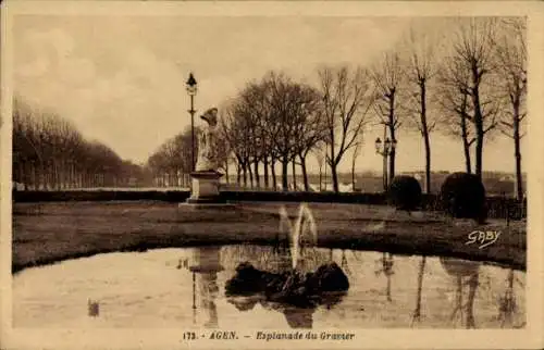 Ak Agen Lot et Garonne, Esplanade du Gravier
