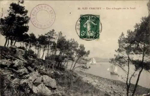 Ak Îles Chausey Manche, eine Flucht