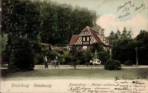 Ak Strasbourg Straßburg Elsass Bas Rhin, Bauernhaus