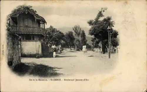 Ak Saint Denis Réunion, Boulevard Jeanne-d'Arc